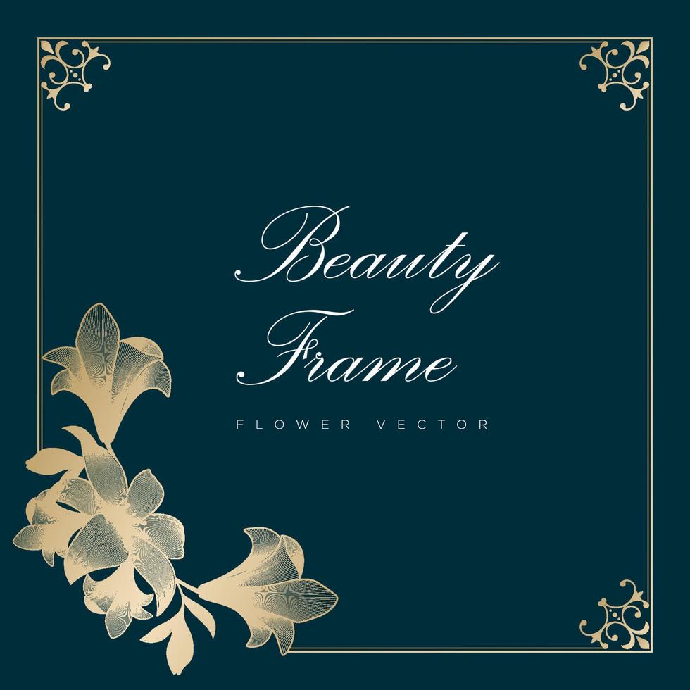 bruiloft groet frame vectorillustratie. paar bloem frame. post uitspraken over het thema schoonheid en mode. bloemen lijn illustratie label. vector