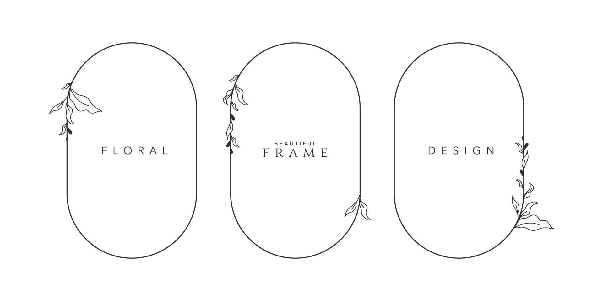 frame logo bruiloft frame ovale uitnodigingskaart sjabloon handgetekende vectorillustratie vector