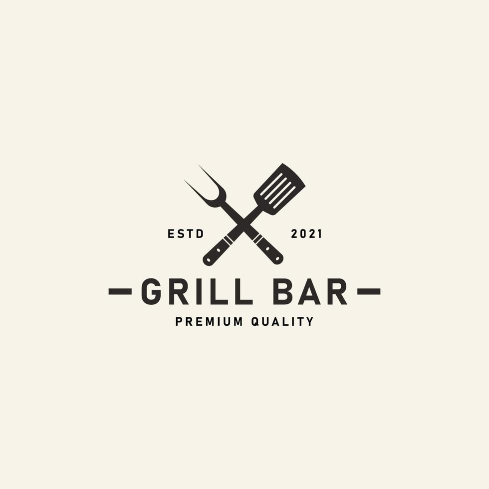 bbq en steakhouse logo pictogram teken symbool ontwerp vector