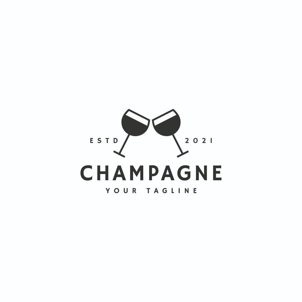 champagne logo pictogram teken symbool ontwerp vector