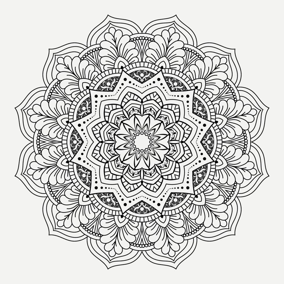 mandala patroon kunst achtergrond zwart en wit vector