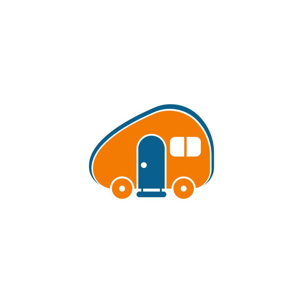 eenvoudig caravan mobiel pictogram logo ontwerp vector