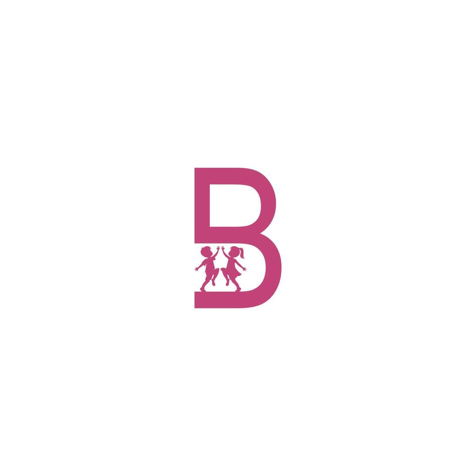 letter b en kinderen pictogram logo ontwerp vector