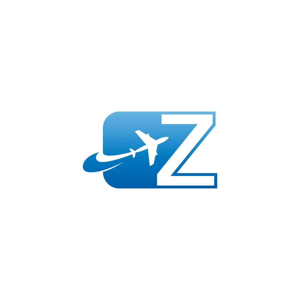 letter z met vliegtuig logo pictogram ontwerp vector