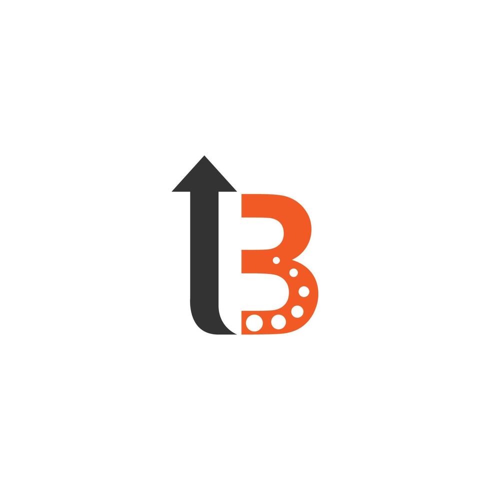 letter b-logo met pijlpictogram ontwerp vector