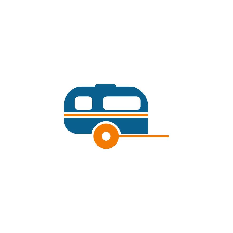 eenvoudig caravan mobiel pictogram logo ontwerp vector