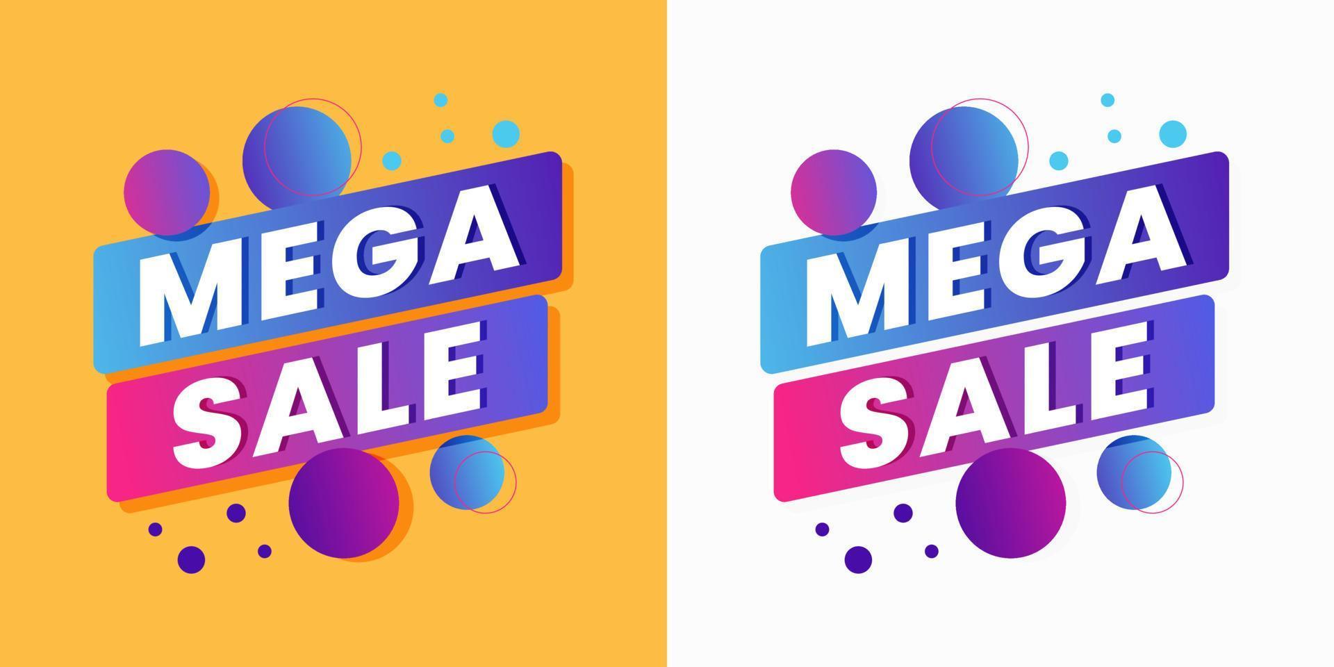mega sale label of banner ontwerpconcept voor uw verkooppromotie vector
