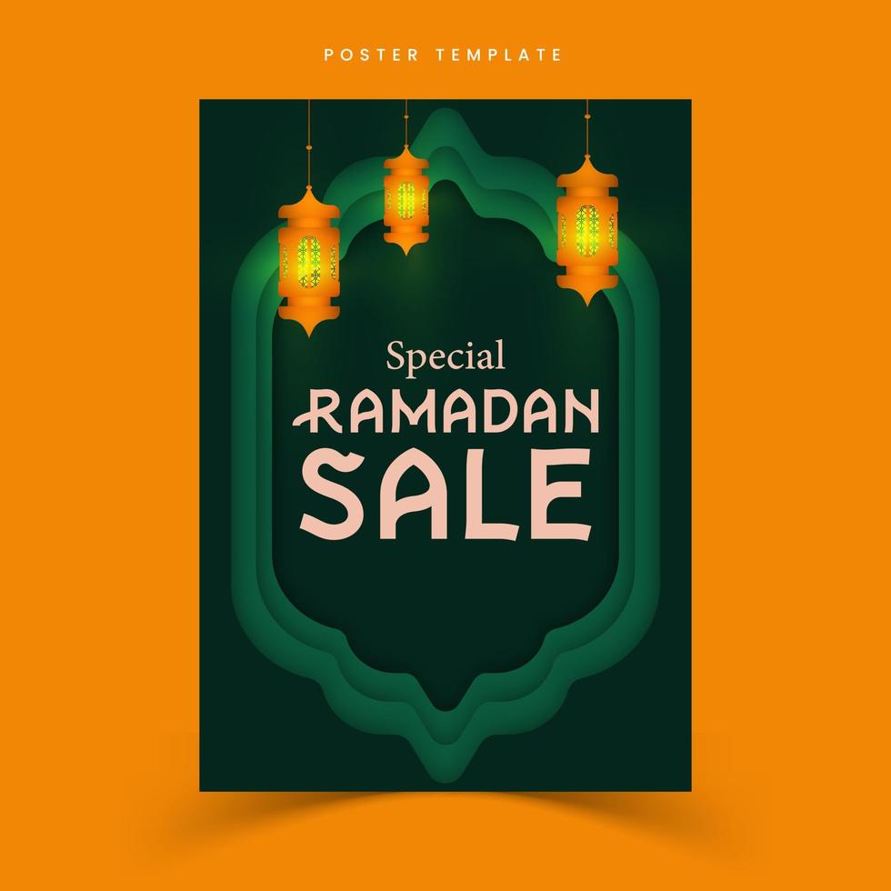 ramadan speciale posters met papier en gradatiestijlen zijn geschikt voor het verkopen van kleding, kortingen, feestdaggroeten, enz vector