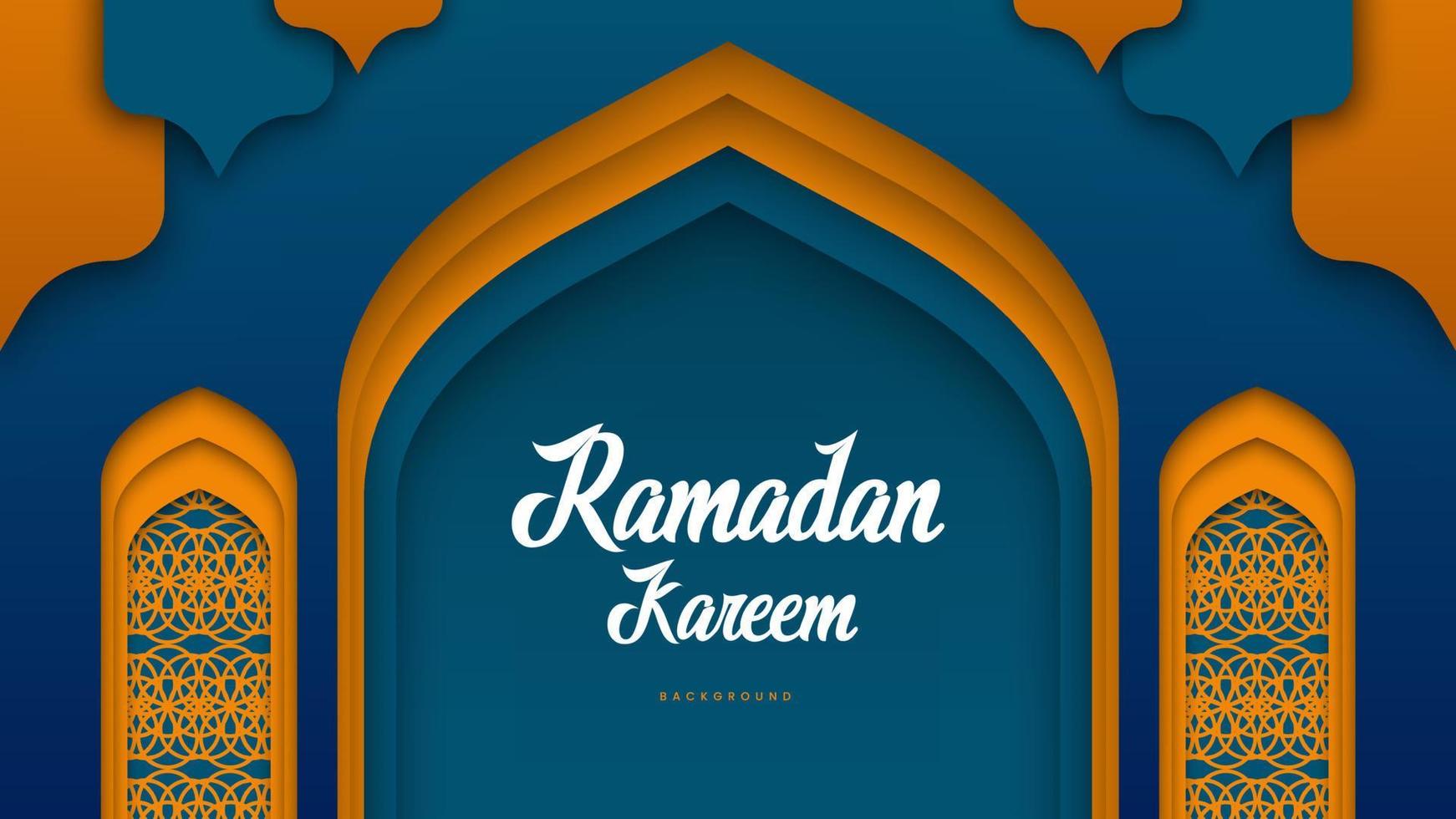 ramadan vieringsachtergrond met ontwerp in papierstijl, voor wenskaarten, banners, composities, sociale media, enz. vector