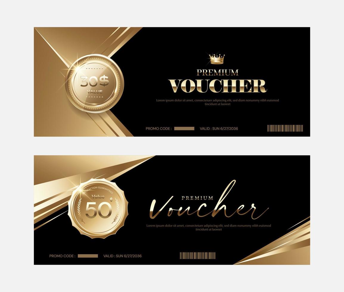 luxe voucher en VIP-coupon achtergronden vector