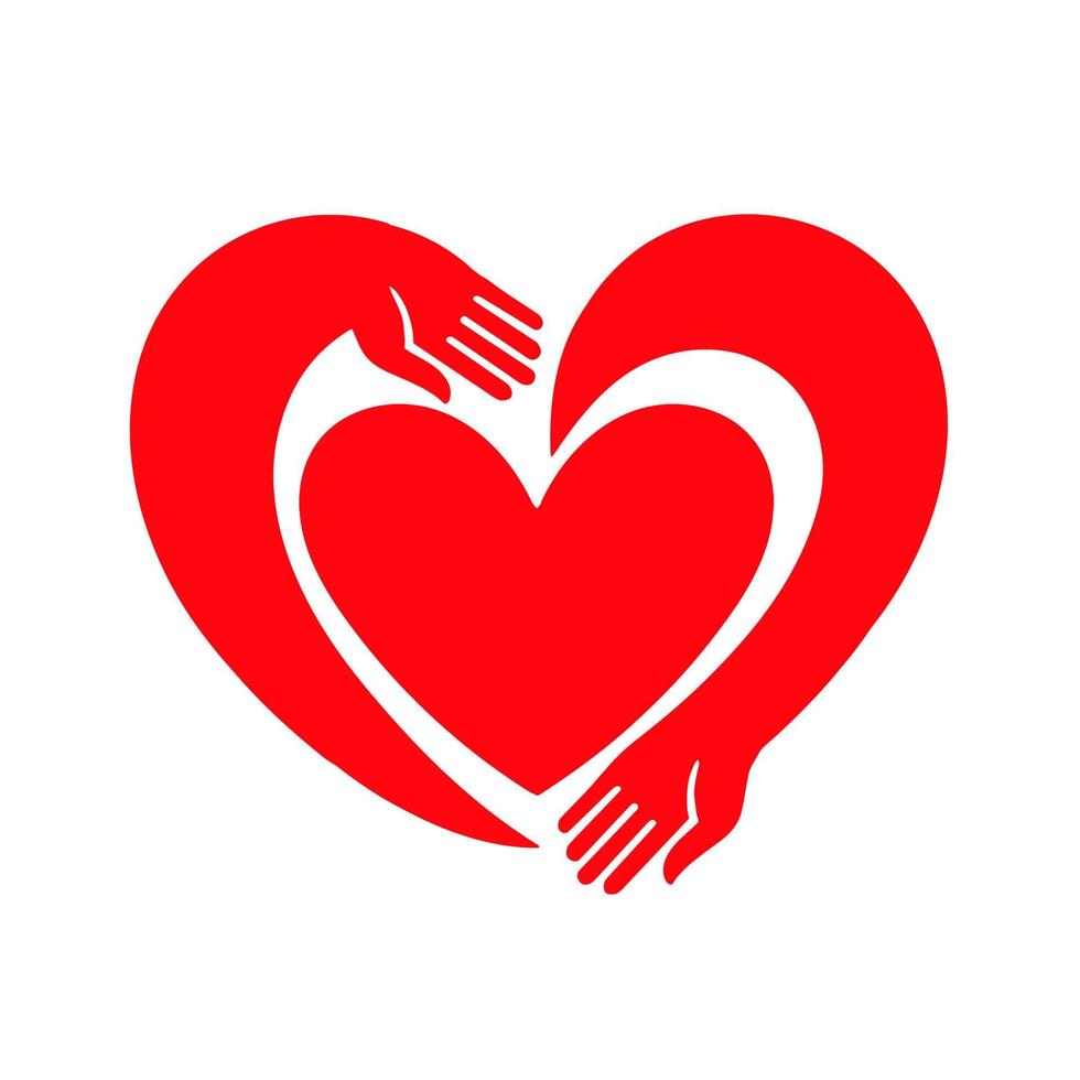 hart pictogram hart knuffels logo vectorillustratie vector