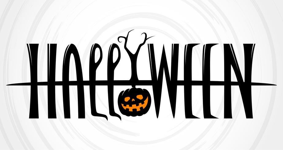 Halloween-tekstbanner op witte achtergrond vector