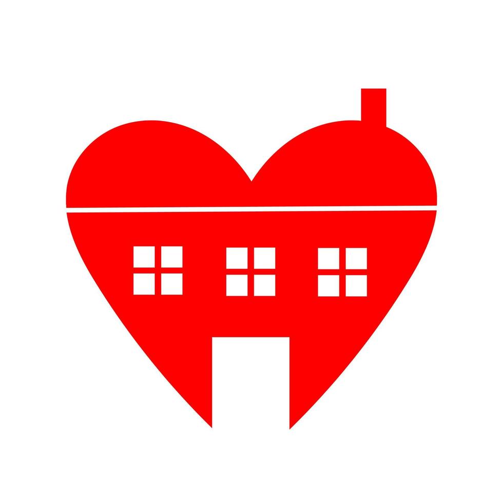 hart huis icoon. hart huis teken, symbool van liefde huis vector