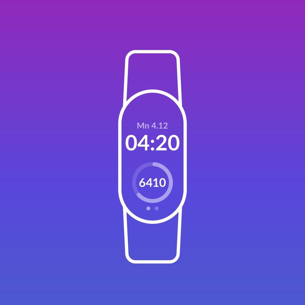 fitnessarmband, activity tracker of stappenteller, ui-ontwerp vector