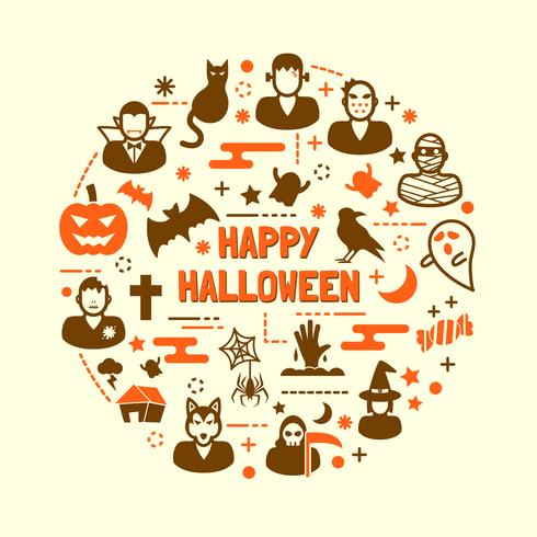 Halloween nacht pictogrammen instellen vector