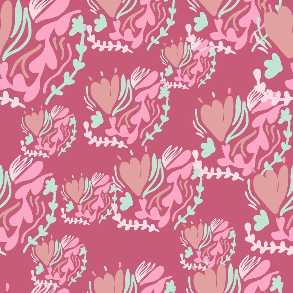 vintage bloemen en bladeren naadloos patroon. vector