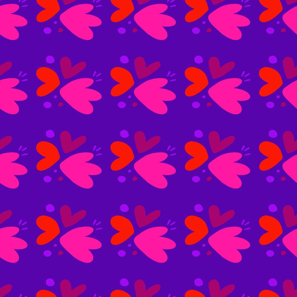 kinderachtig patroon met bloemen naadloos patroon. creatief abstract hartvormbehang. vector