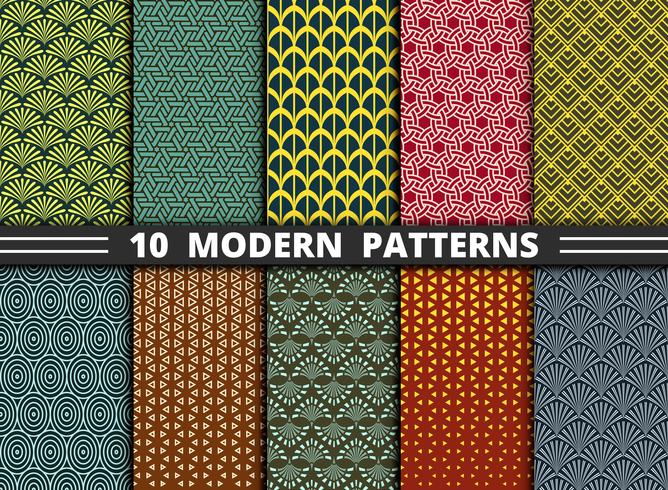 Moderne geometrische patroonstijl van kleurrijke geplaatste achtergronden vector