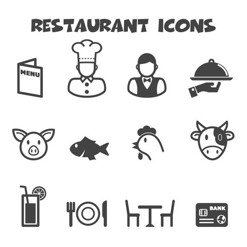 restaurant pictogrammen symbool vector