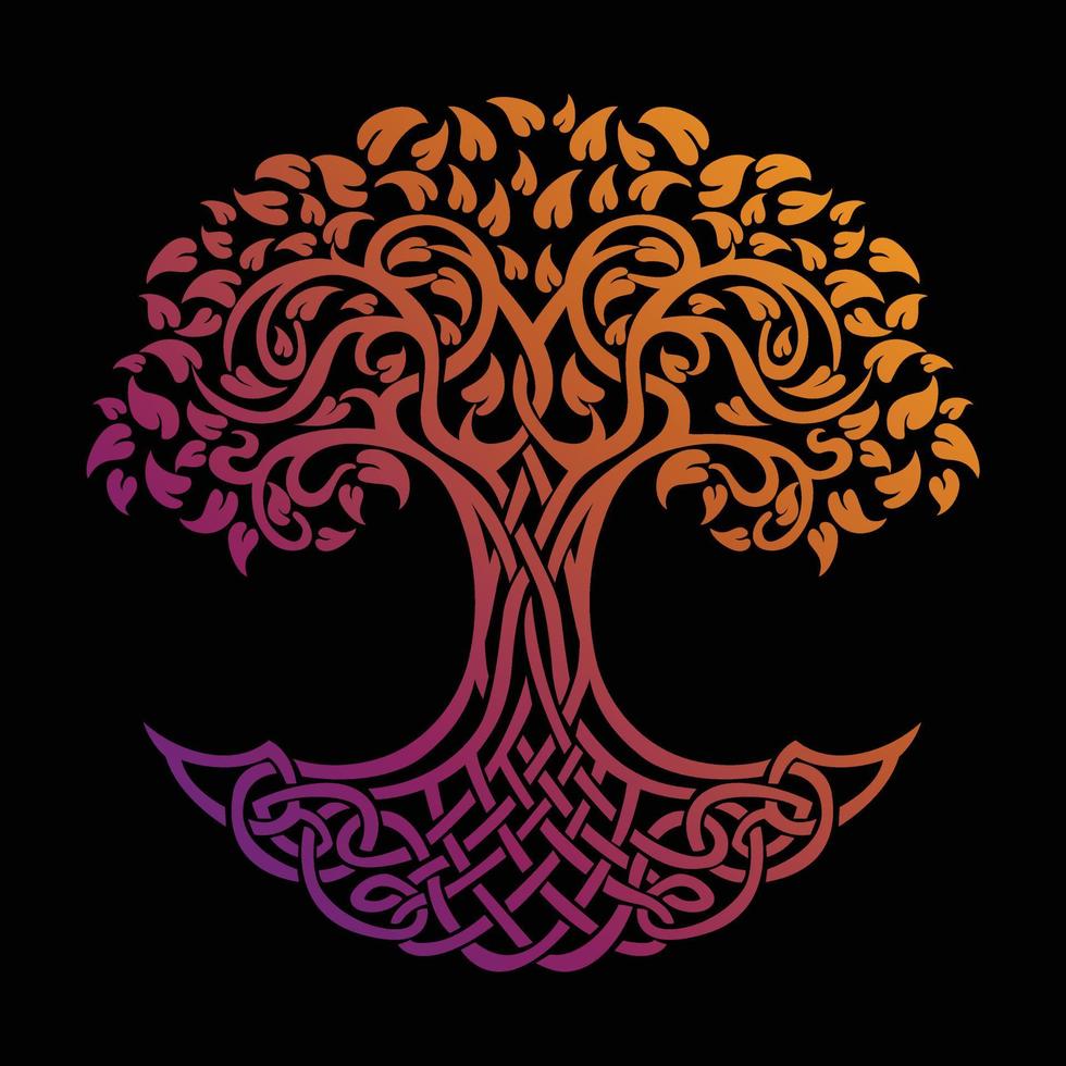 vector ornament illustratie van een boom en zijn wortels