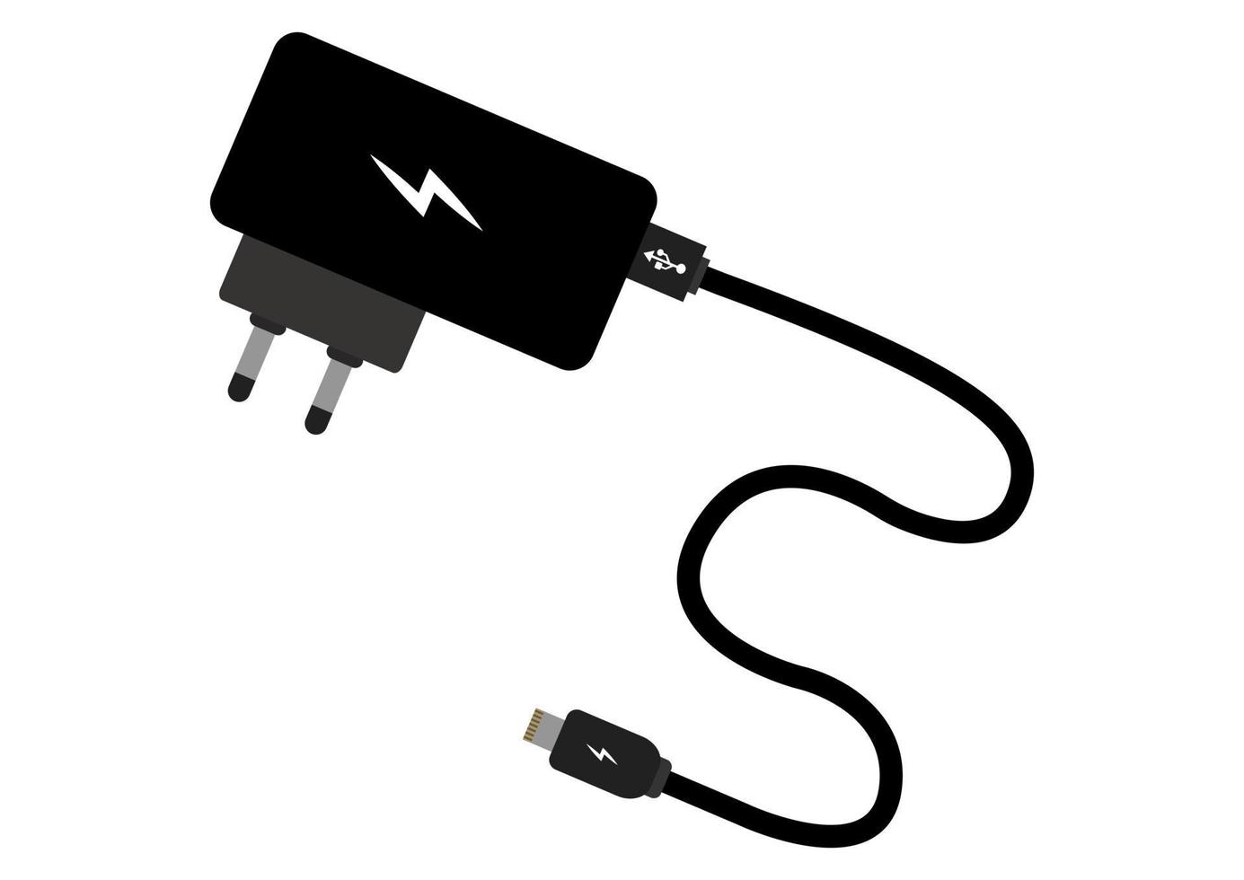 mobiele oplader met usb geïsoleerd op een witte achtergrond vectorillustratie vector