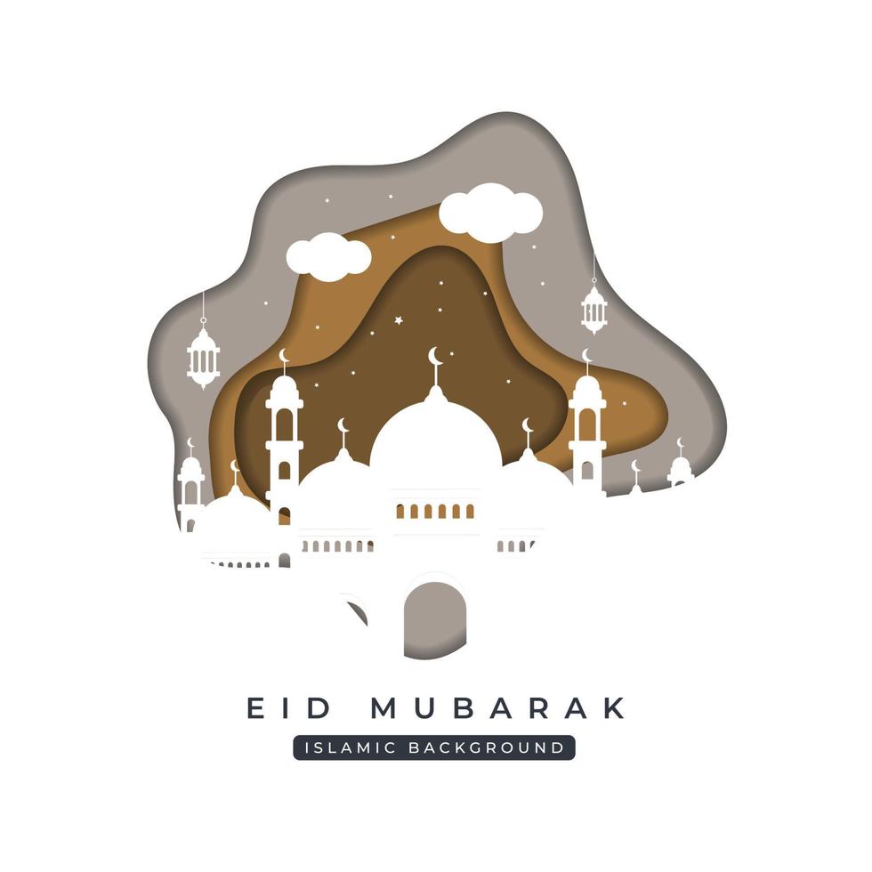 eid mubarak wenskaartsjabloon premium vector