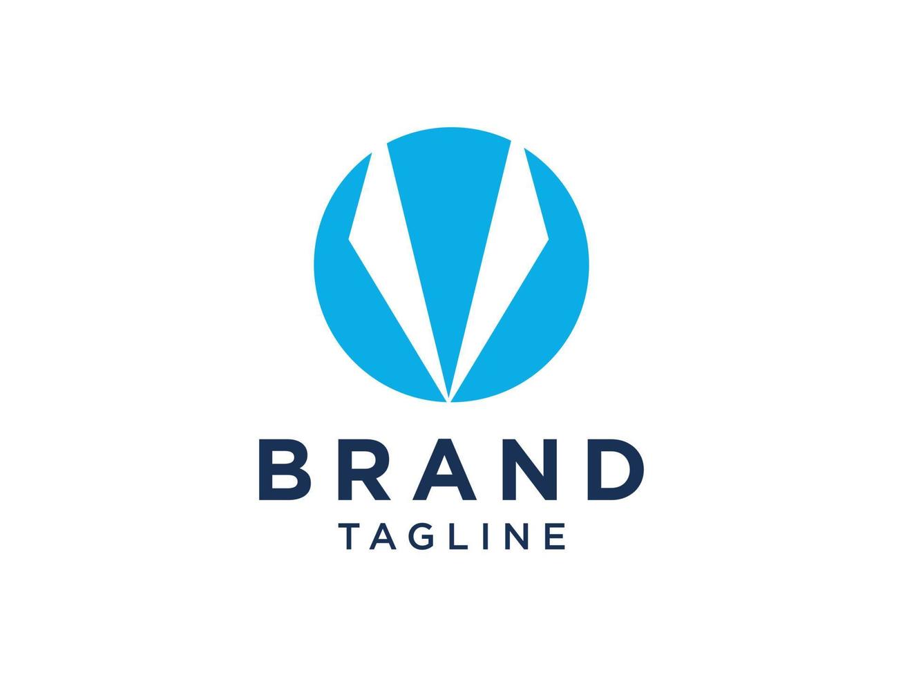 abstracte eerste letter v-logo. blauwe geometrische vorm geïsoleerd op een witte achtergrond. bruikbaar voor bedrijfs- en merklogo's. platte vector logo-ontwerpsjabloon sjabloon.