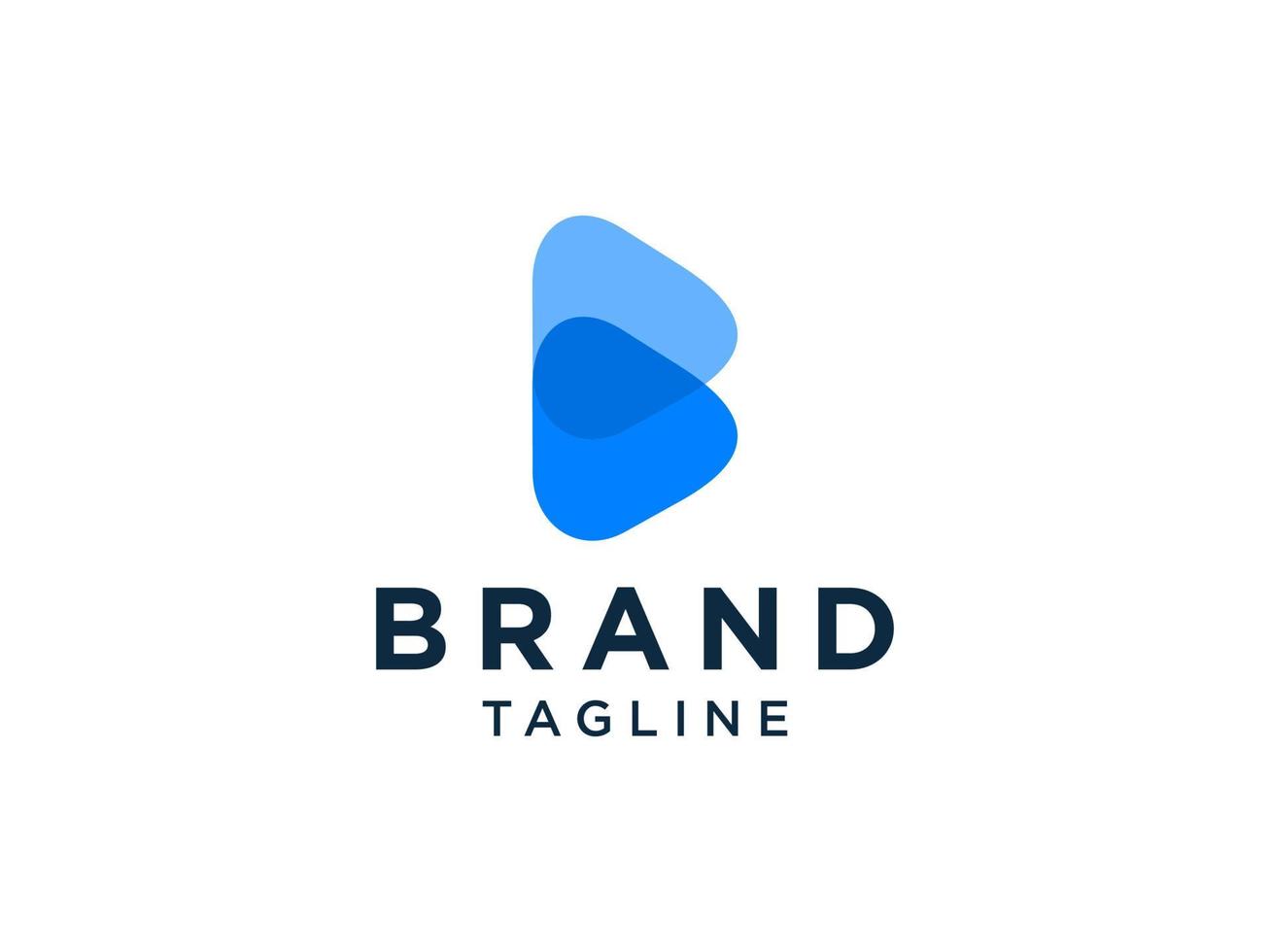 eerste letter b-logo. blauwe origami stijl met schaduw geïsoleerd op een witte achtergrond. bruikbaar voor bedrijfs- en merklogo's. platte vector logo-ontwerpsjabloon sjabloon.
