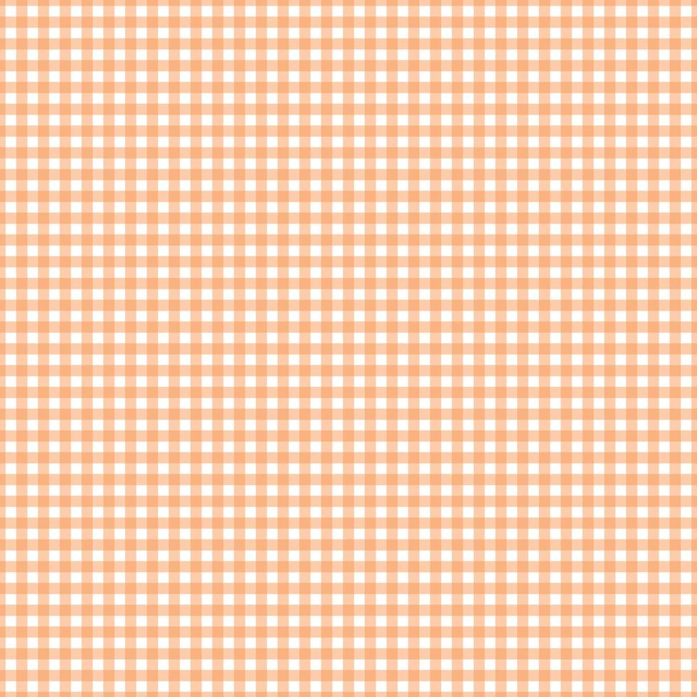 pastel patroon naadloze plaid herhaal vector in oranje en wit. ontwerp om af te drukken, tartan, cadeaupapier, textiel, geruite achtergrond voor tafelkleed