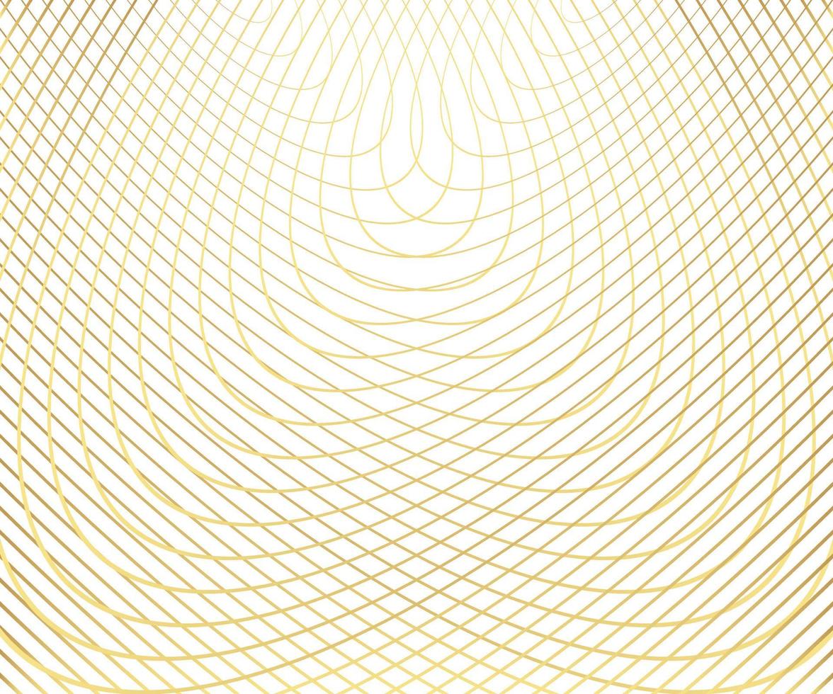 gouden luxe cirkelpatroon met gouden golflijnen over. abstracte achtergrond, vectorillustratie vector