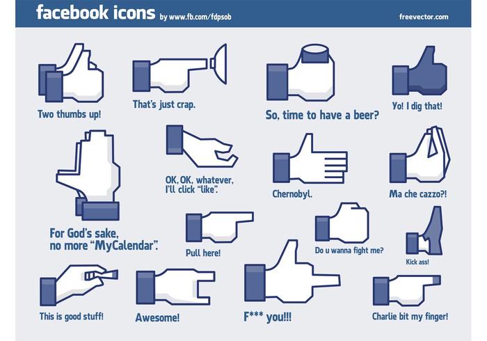 Cool facebook iconen vector