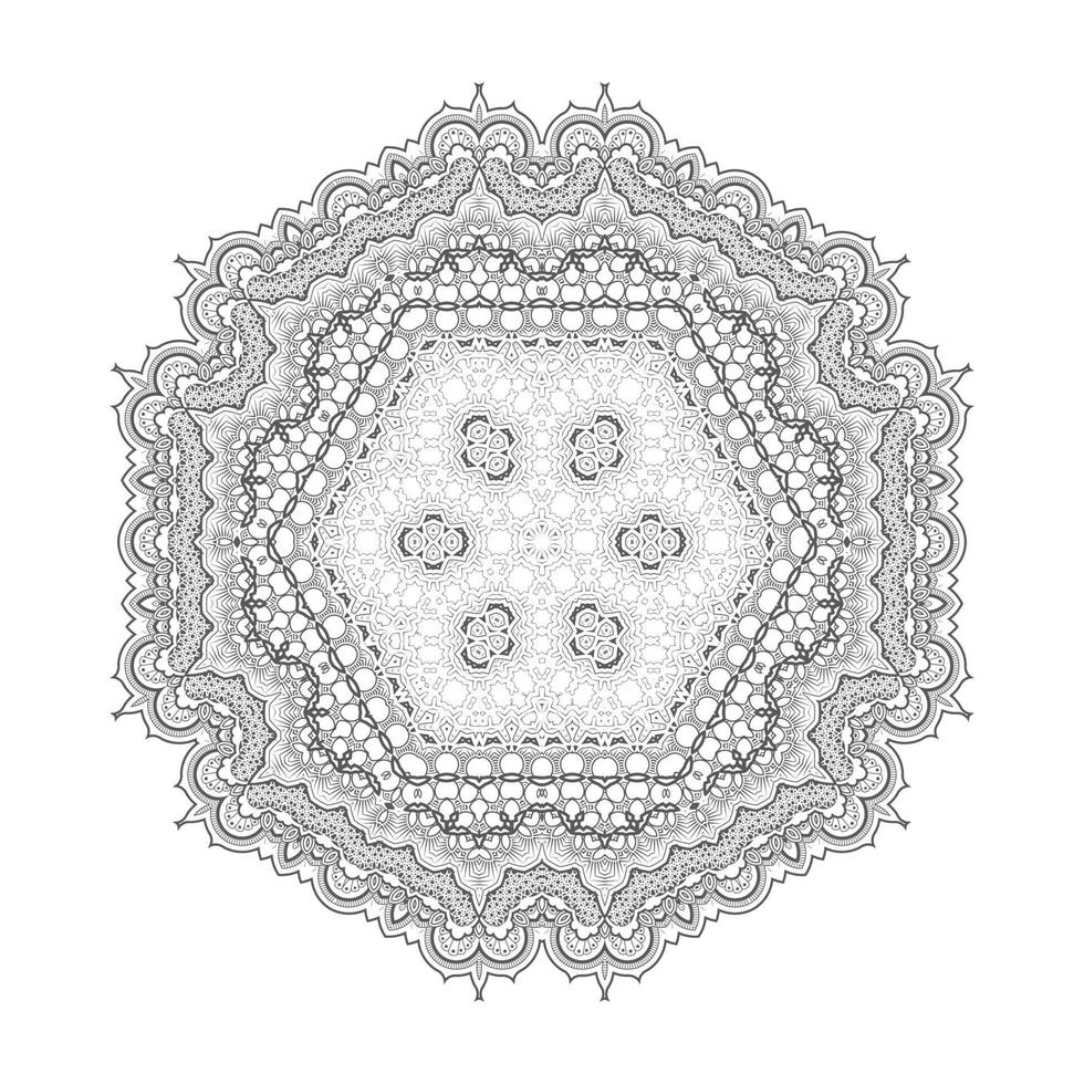 prachtig lijntekeningen mandala-ontwerp vector