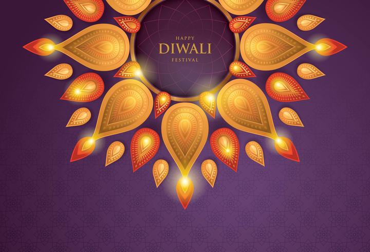 papieren diwali paars 02 vector