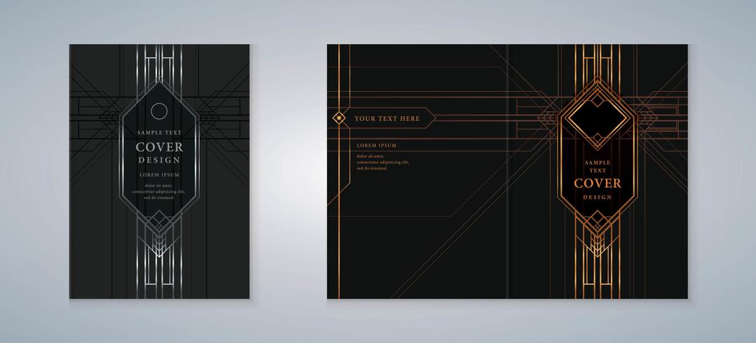Art Deco Cover boek ontwerpset vector