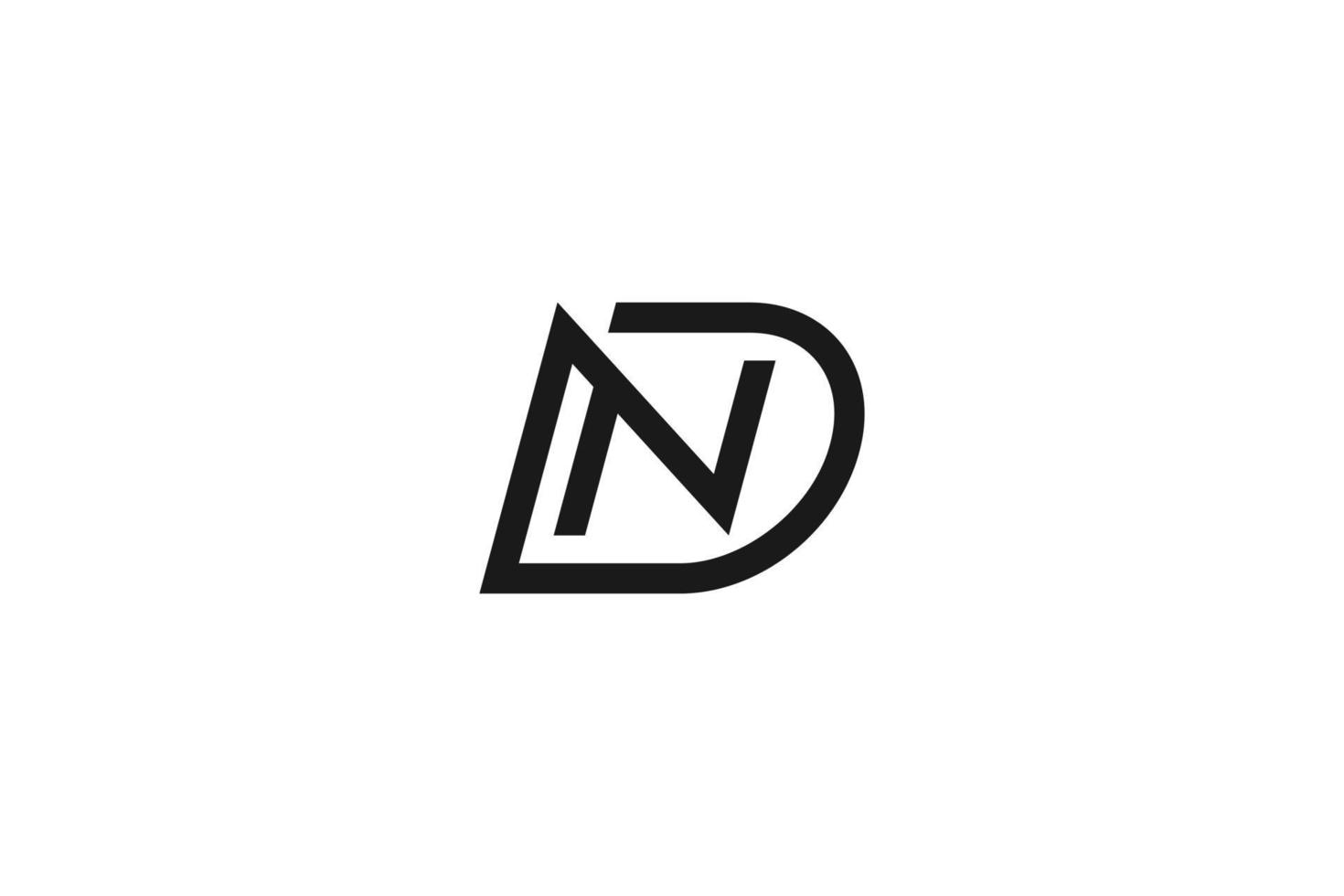 letter dn of nd logo ontwerp vector