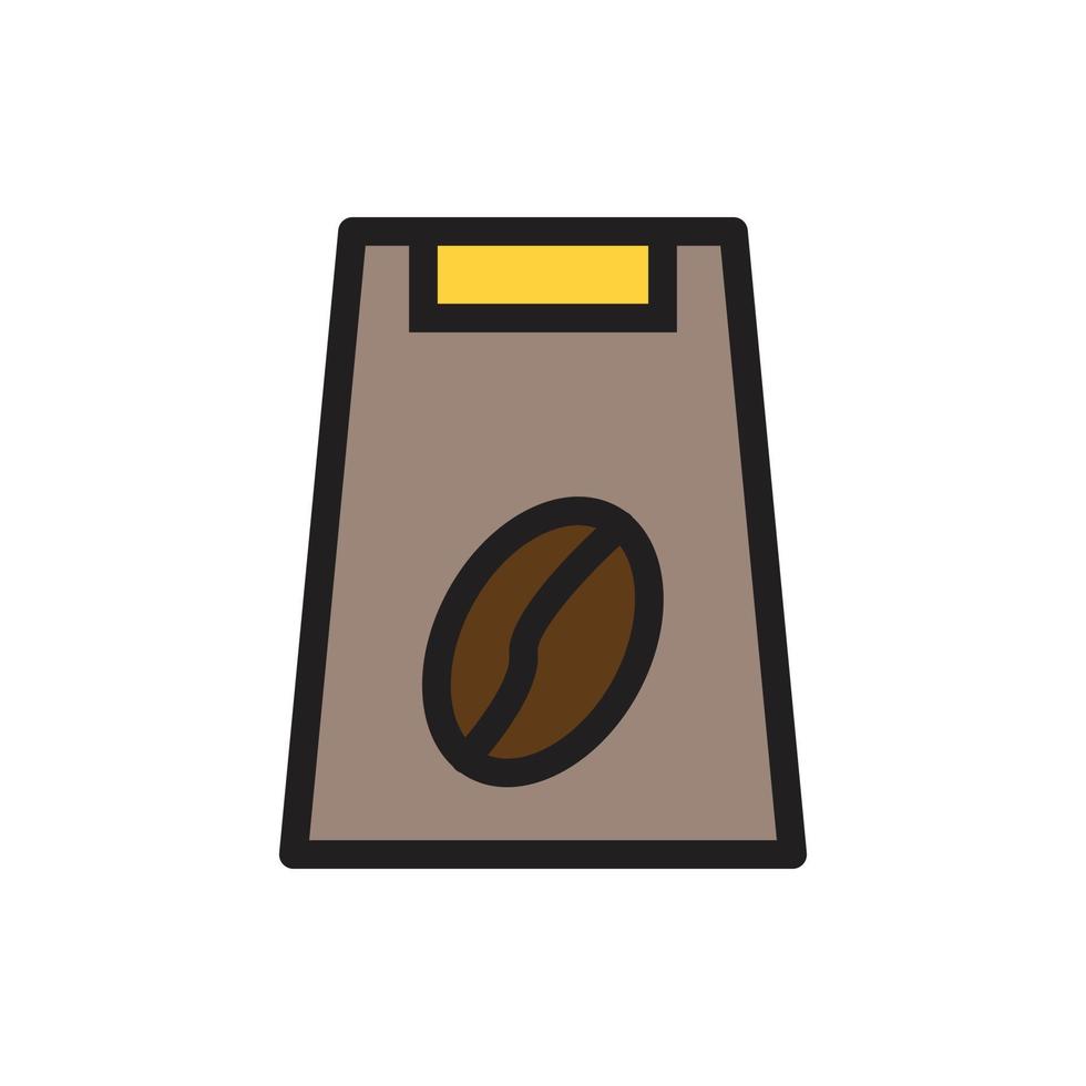 koffiebonenpakketpictogram voor website, presentatiesymbool vector