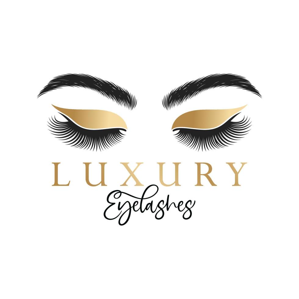 luxe schoonheid wimpers logo vector sjabloon