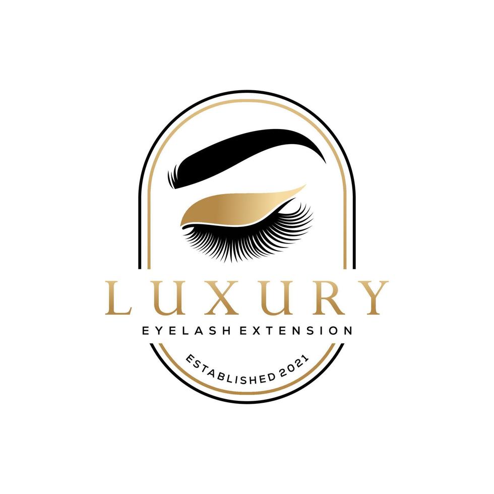 luxe schoonheid wimpers logo vector sjabloon