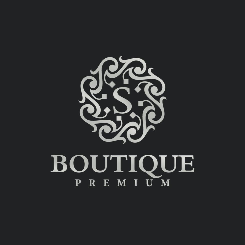 luxe logo monogram crest sjabloon ontwerp vectorillustratie. koninklijke merk vintage vignet ornamenten. vector