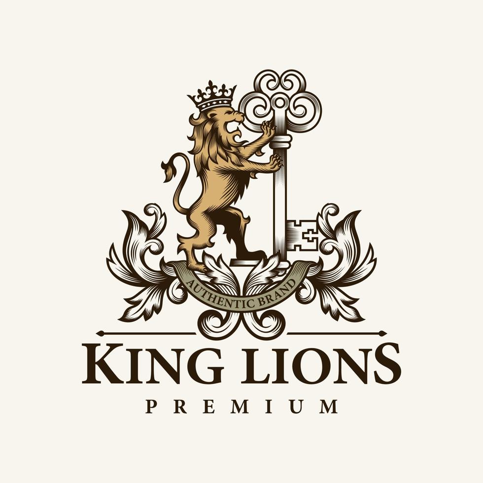 luxe leeuwenkoning logo afbeelding vector sjabloon