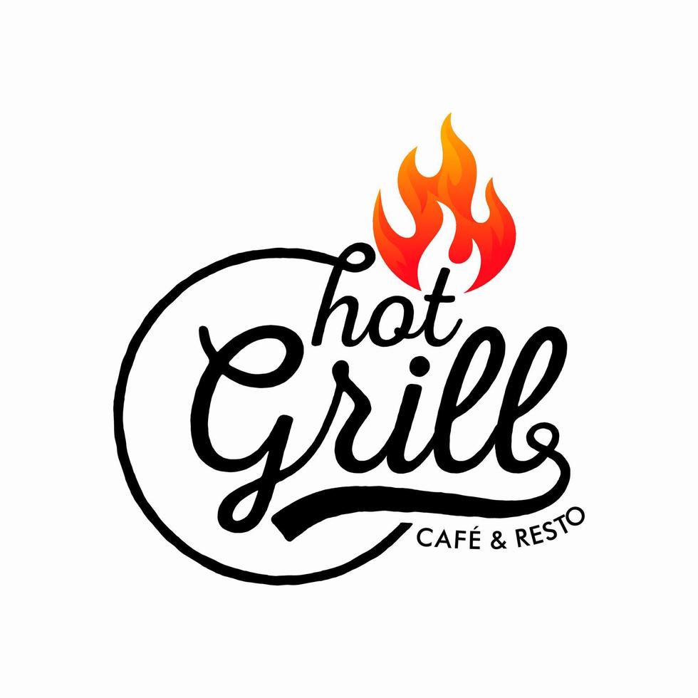 vintage gegrilde barbecue logo, retro bbq vector, vuur grill eten en restaurant icoon, rood vuur icoon vector