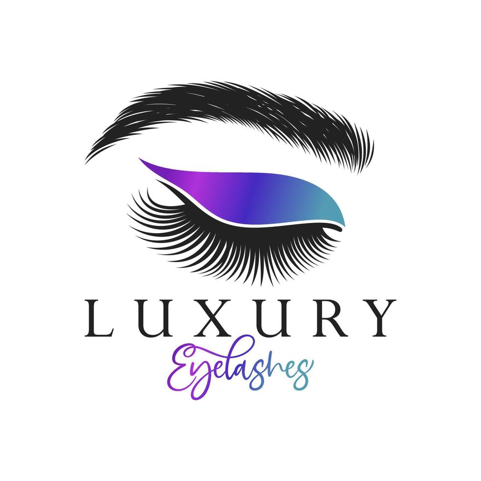 luxe schoonheid wimpers logo vector sjabloon