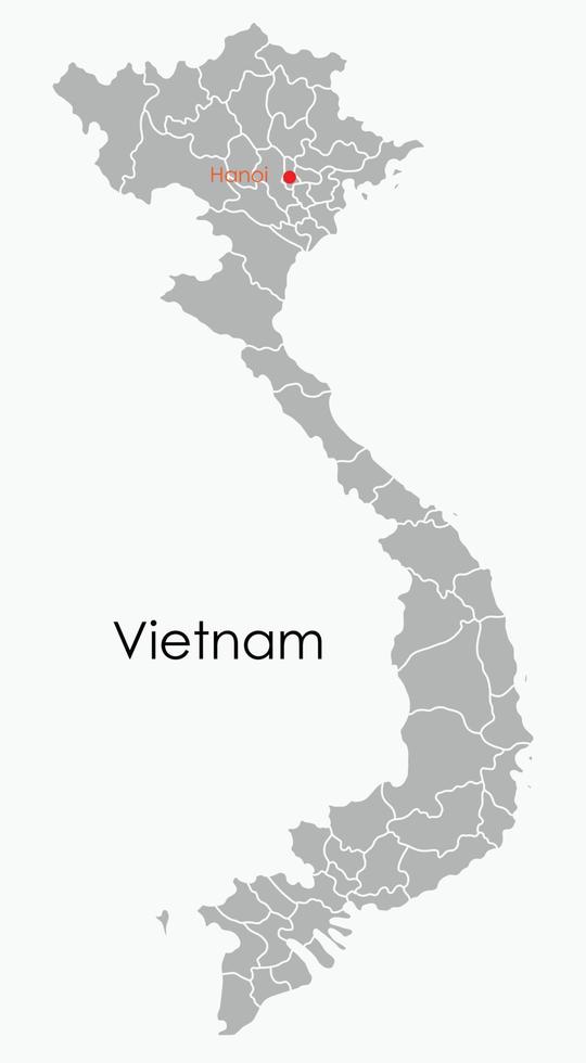 doodle uit de vrije hand tekening kaart van vietnam. vector