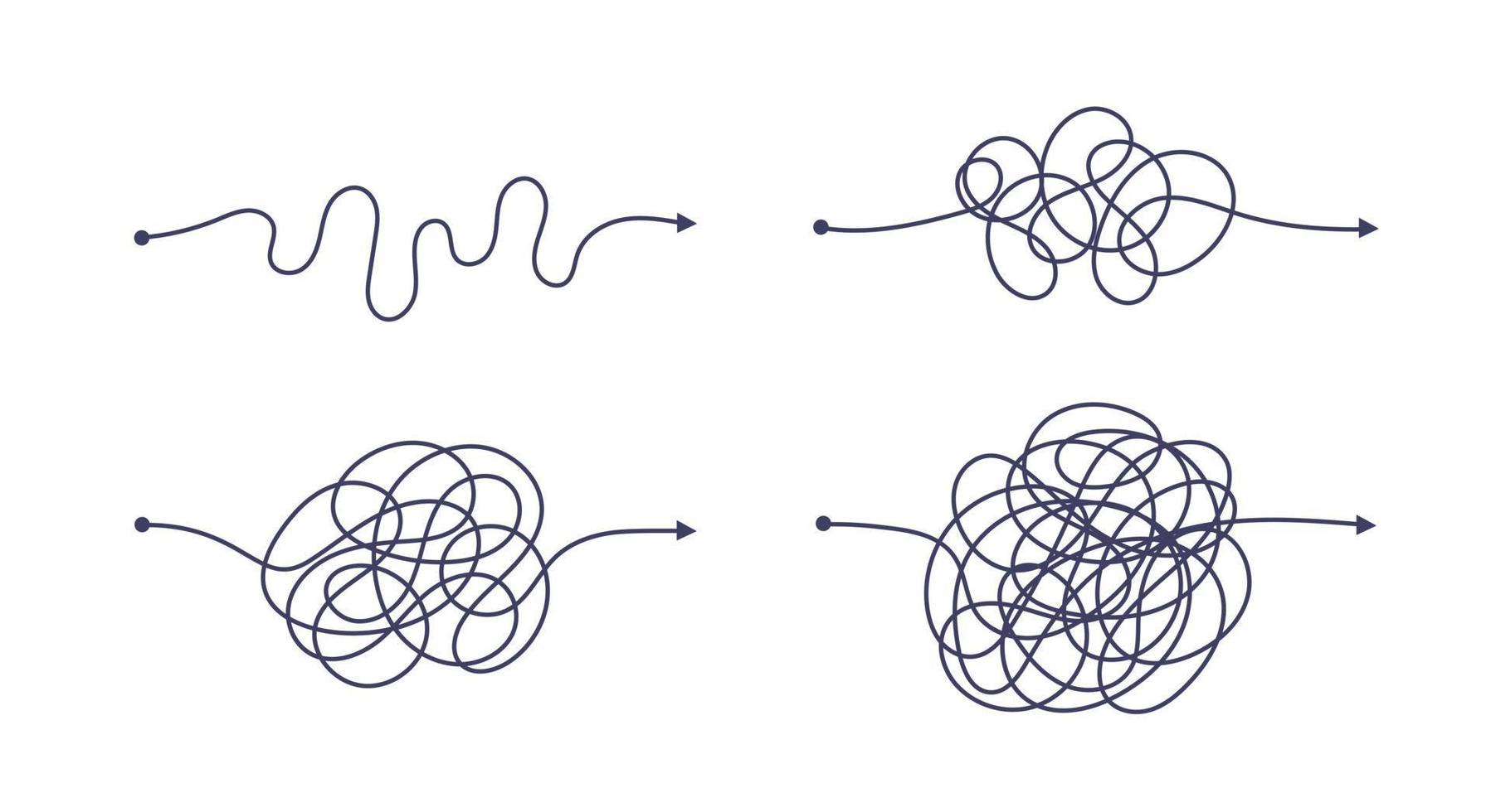 complexe en gemakkelijke eenvoudige manier van begin tot eind vectorillustratiereeks. vector