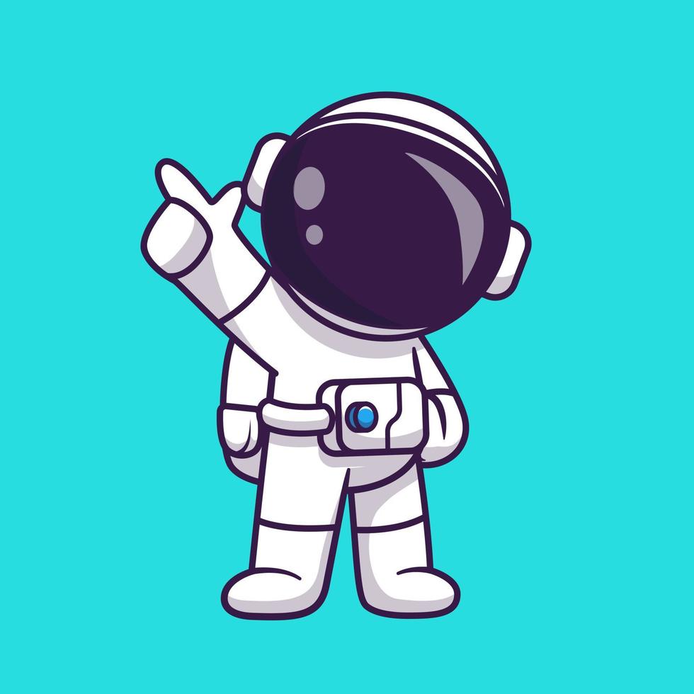 schattige astronaut dans cartoon vector pictogram illustratie. technologie wetenschap pictogram concept geïsoleerde premium vector. platte cartoonstijl