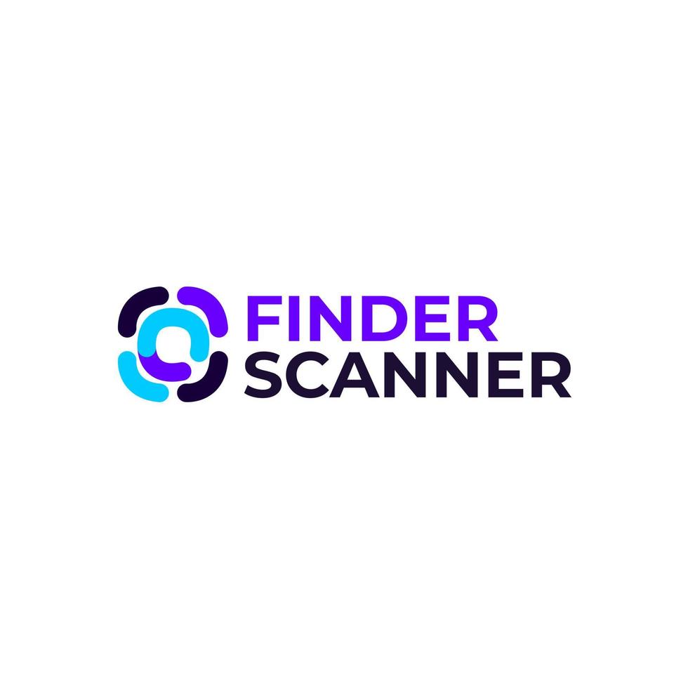 zoeker scanner plat eenvoudig logo vector