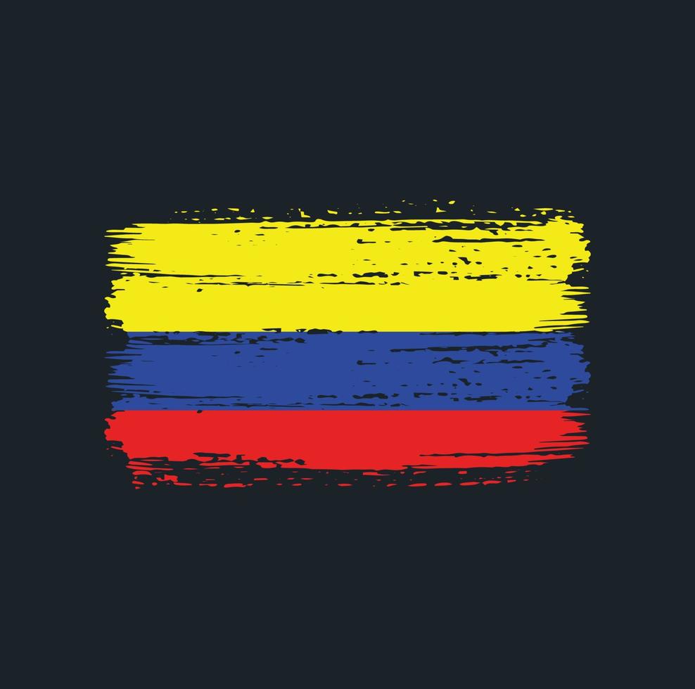 Colombia vlag penseelstreken. nationale vlag vector