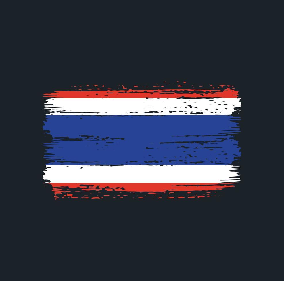 Thaise vlag penseelstreken. nationale vlag vector