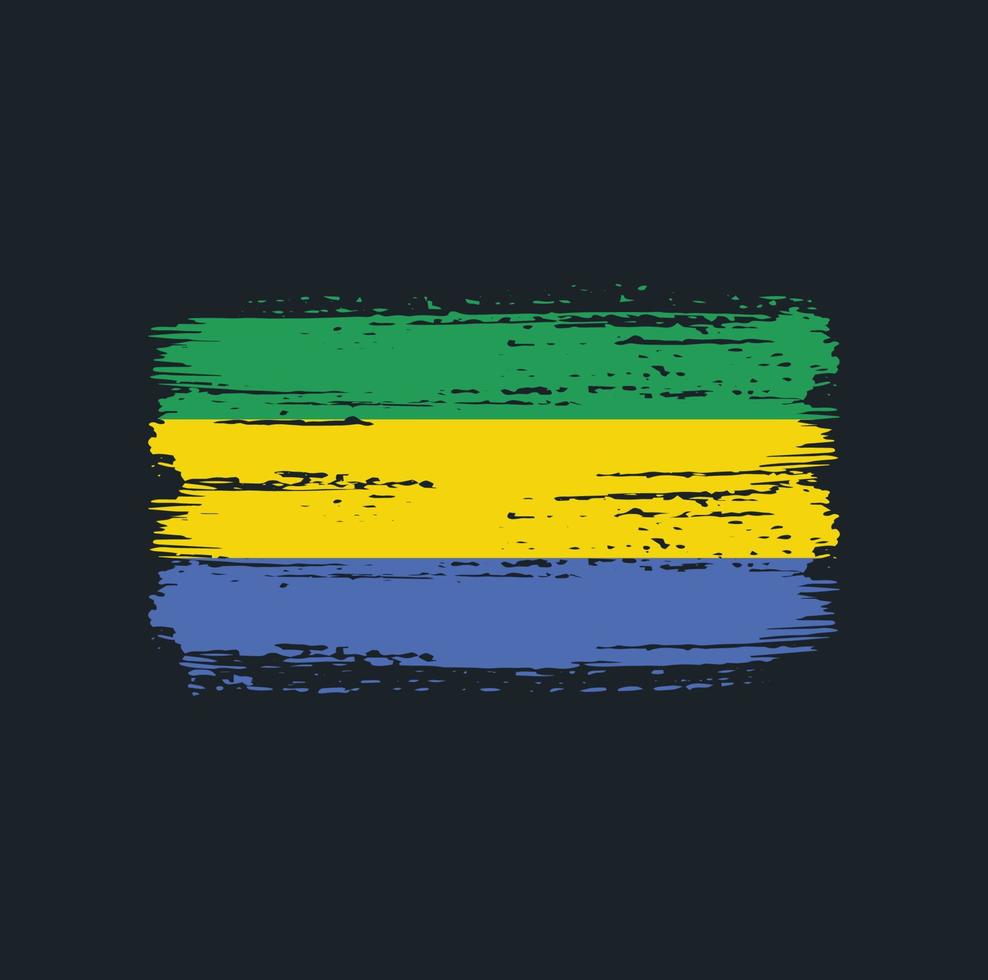 Gabon vlag penseelstreken. nationale vlag vector