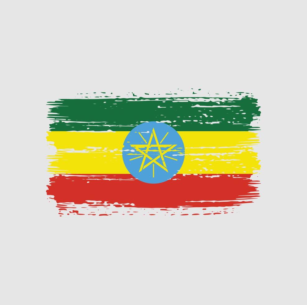 Ethiopië vlag penseelstreken. nationale vlag vector